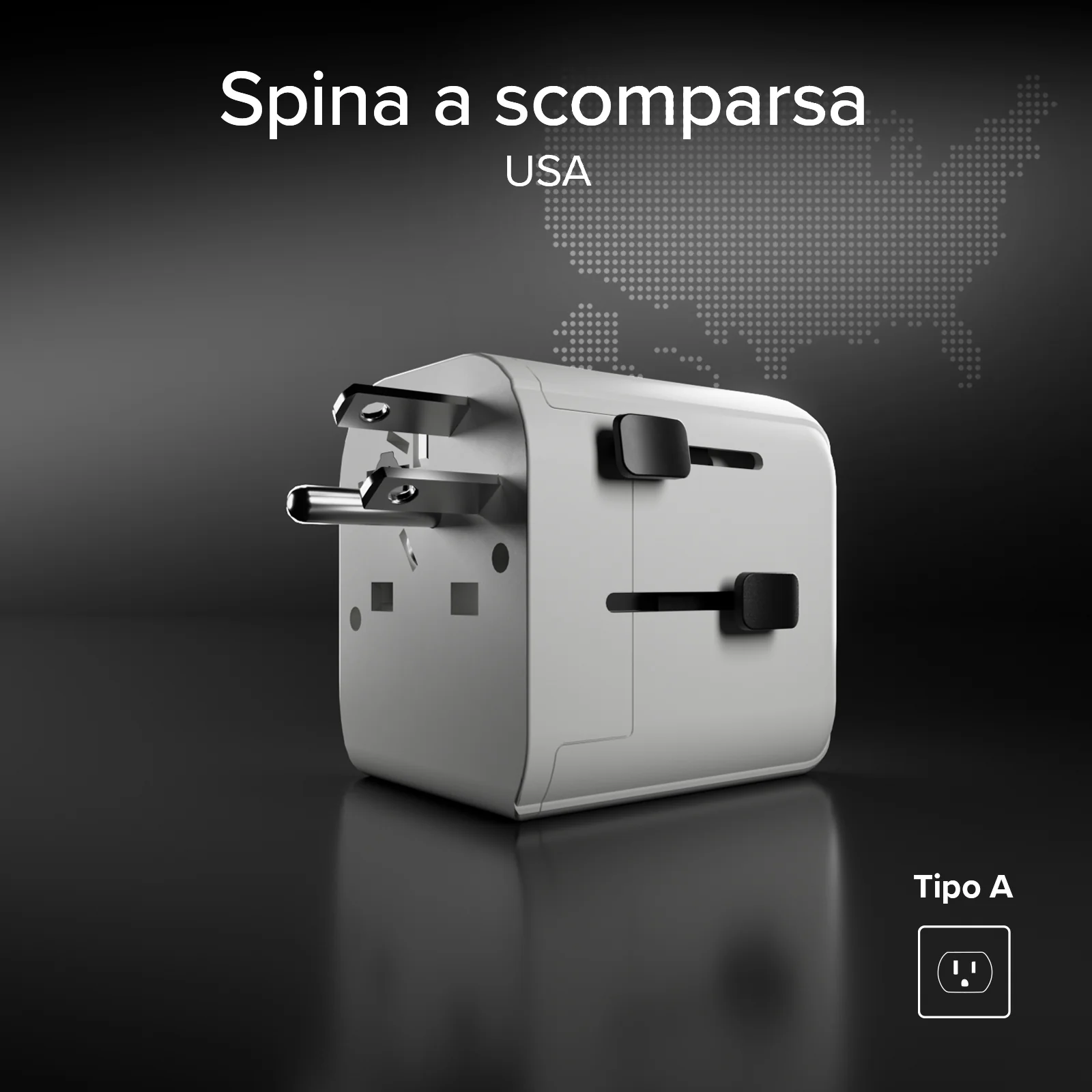 Adattatore universale da viaggio 2500w con spine internazionali Regno Unito, Americhe, Asia - Image 9