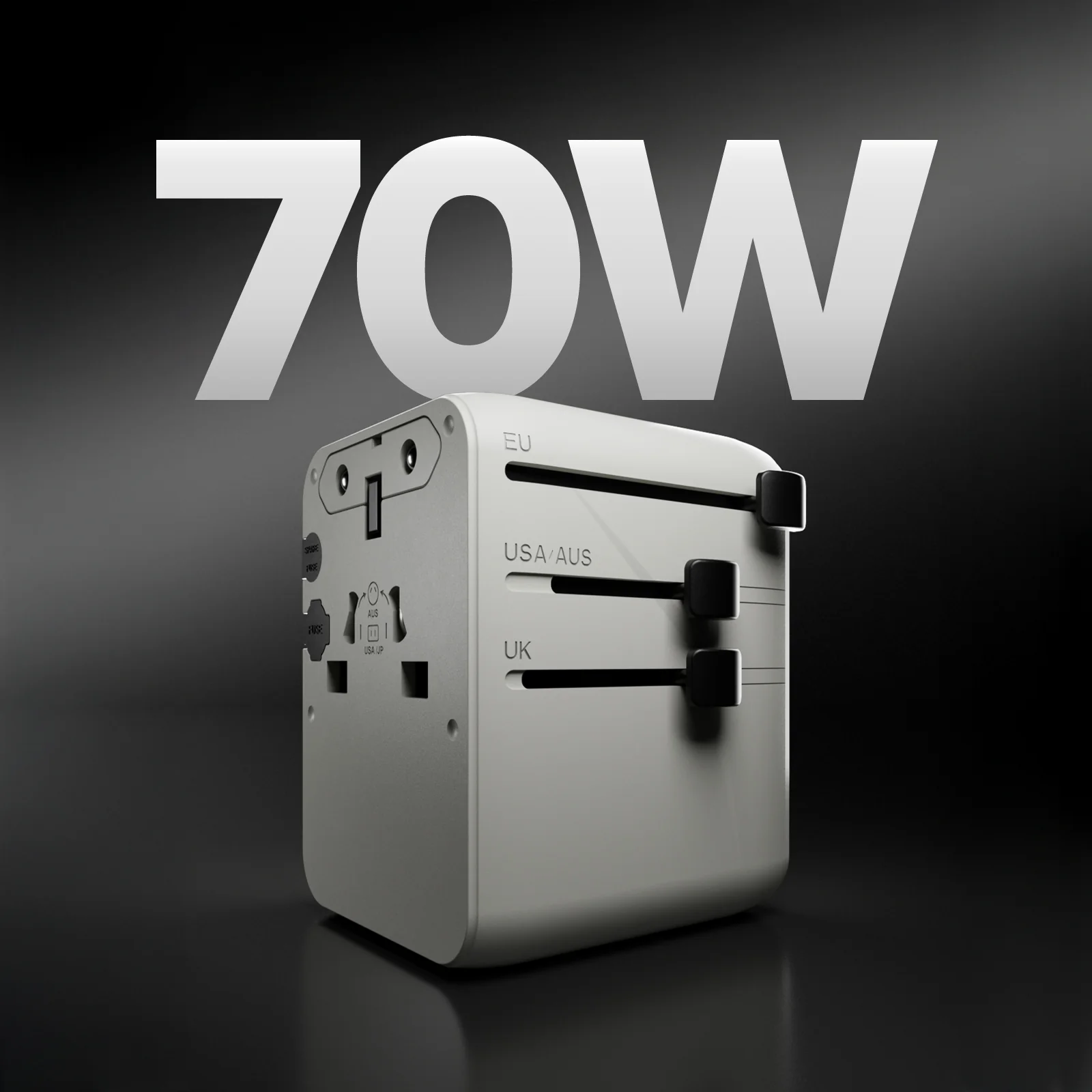 Adattatore universale da viaggio con cavo USB-C integrato - Image 3