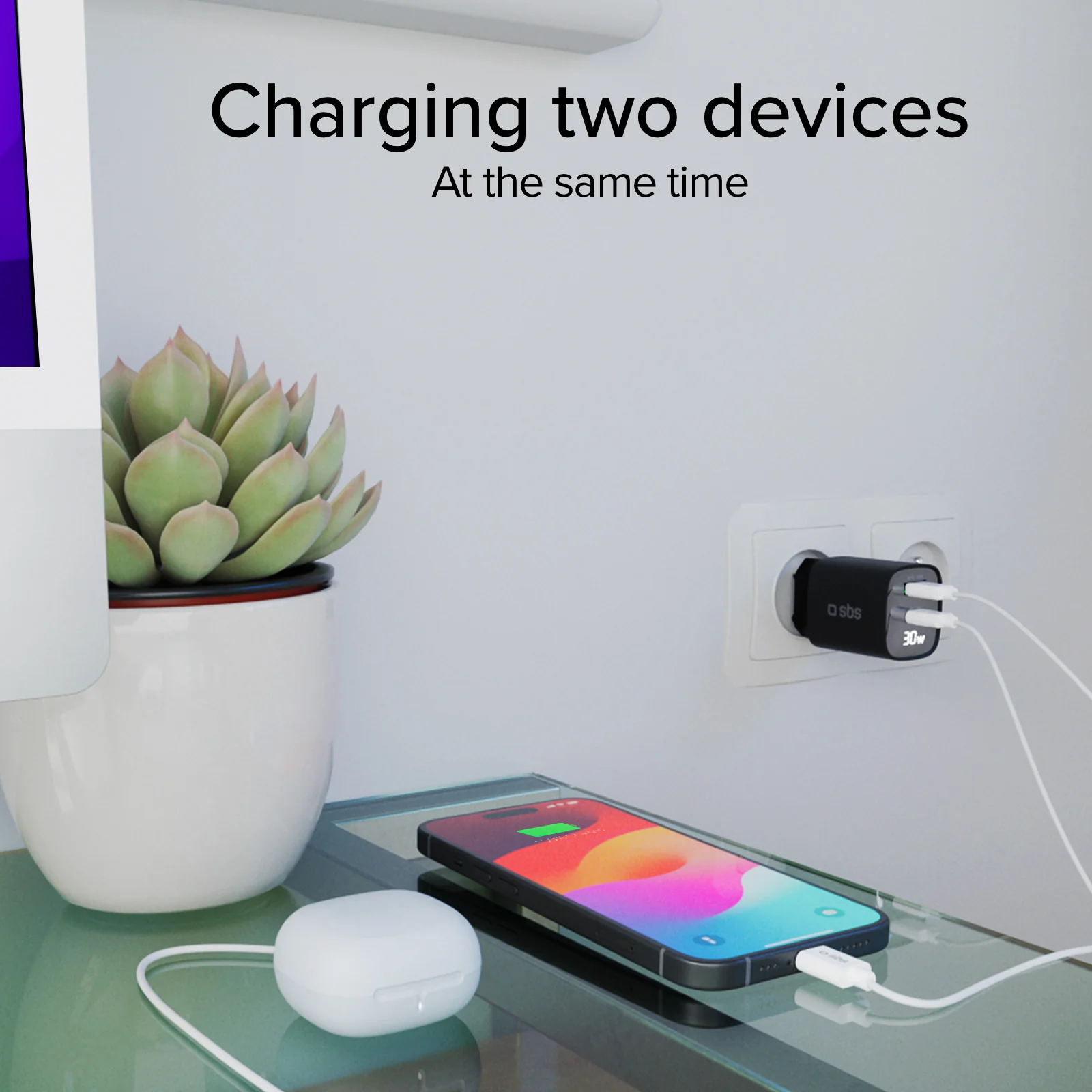 Caricabatterie da muro, schermo LCD, 1 uscita USB-C PD 30W, 1 uscita USB-A 18W - Image 63