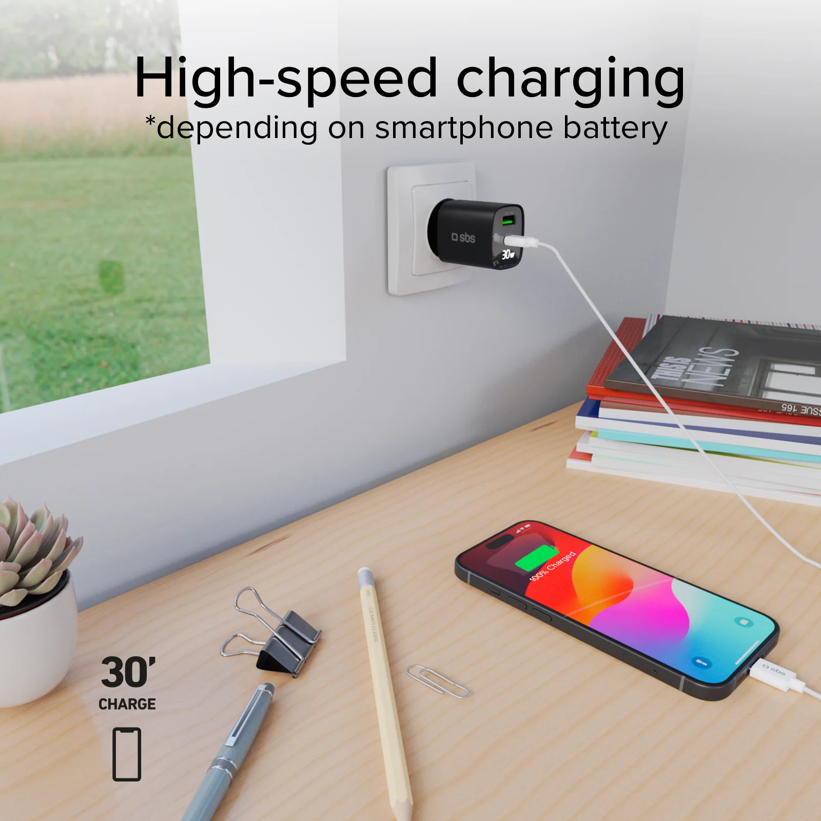 Caricabatterie da muro, schermo LCD, 1 uscita USB-C PD 30W, 1 uscita USB-A 18W - Image 65