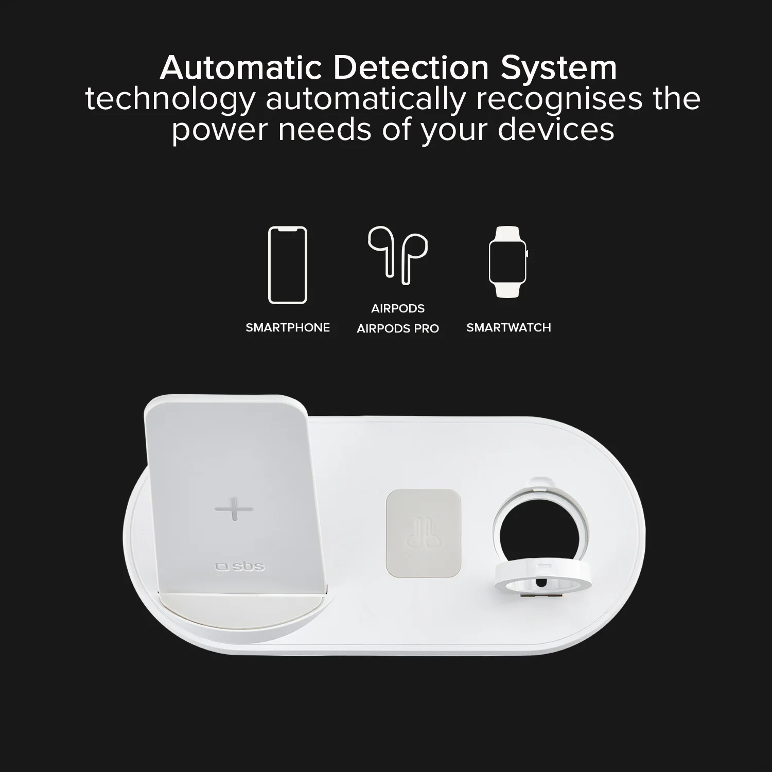 Caricatore QI Wireless 3 in 1, supporto per smartphone, auricolari, Apple Watch - Image 4