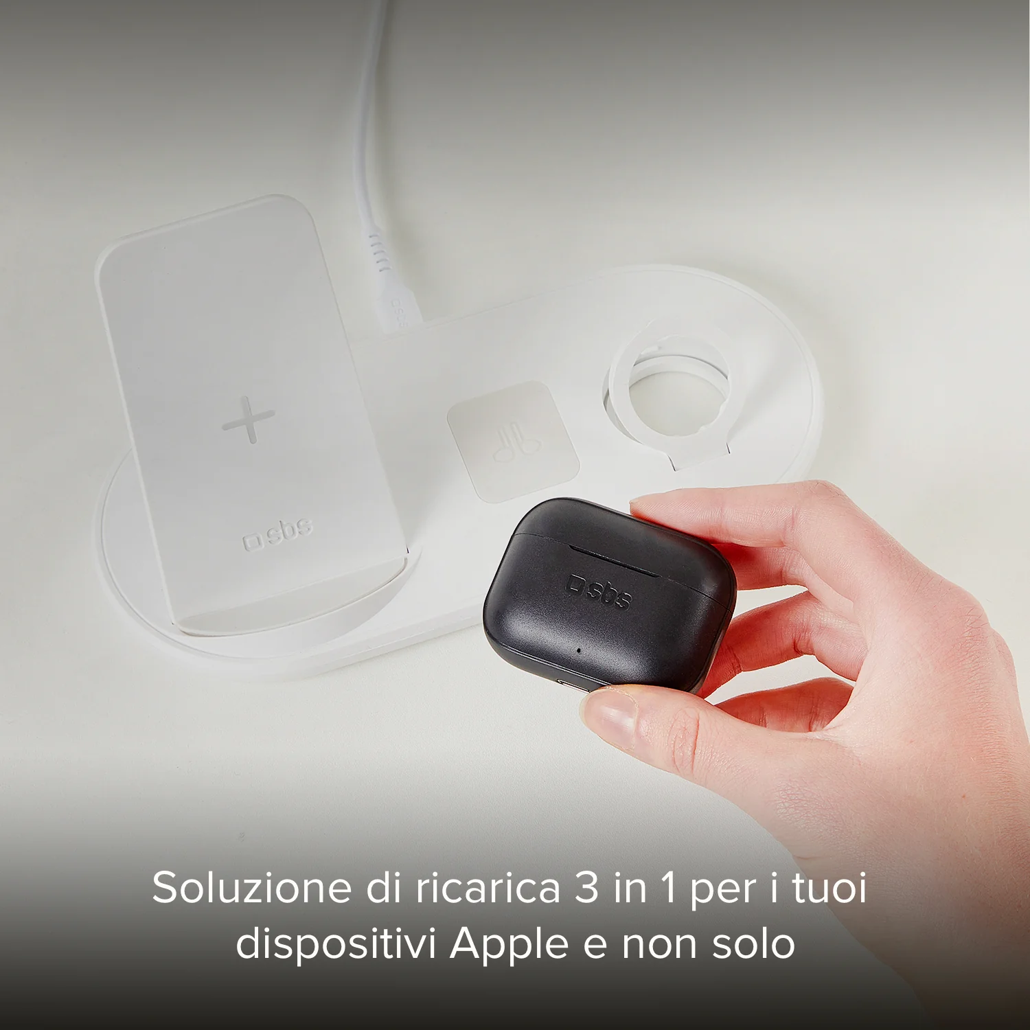 Caricatore QI Wireless 3 in 1, supporto per smartphone, auricolari, Apple Watch - Image 7