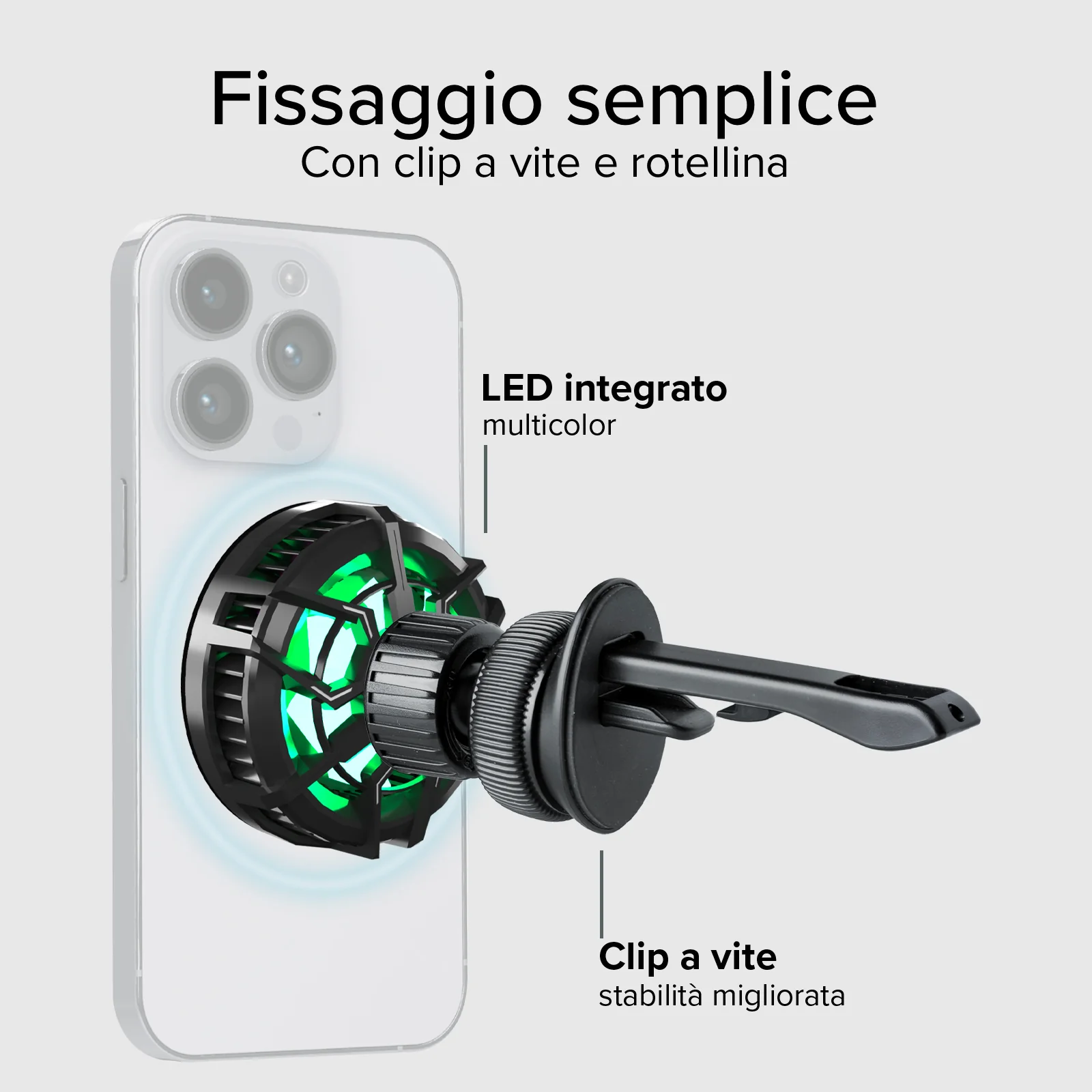 Portacellulare con ventola di raffreddamento e ricarica wireless 15W - Image 13