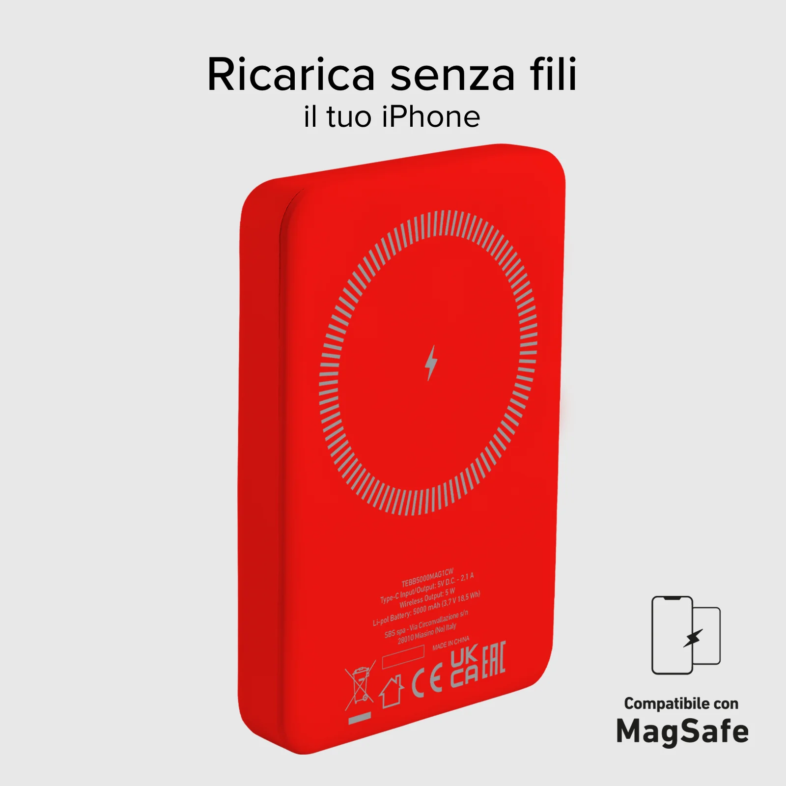 Power bank mag 5.000 mAh Wireless compatibile con iPhone con ricarica MagSafe - Image 25