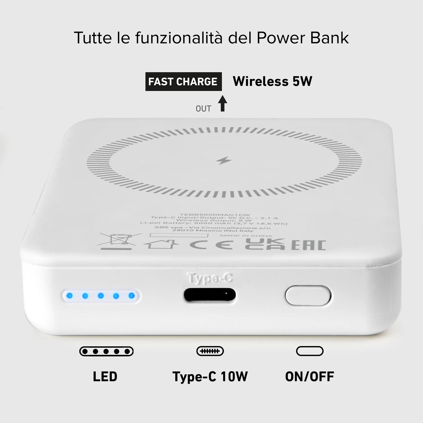 Power bank mag 5.000 mAh Wireless compatibile con iPhone con ricarica MagSafe - Image 41