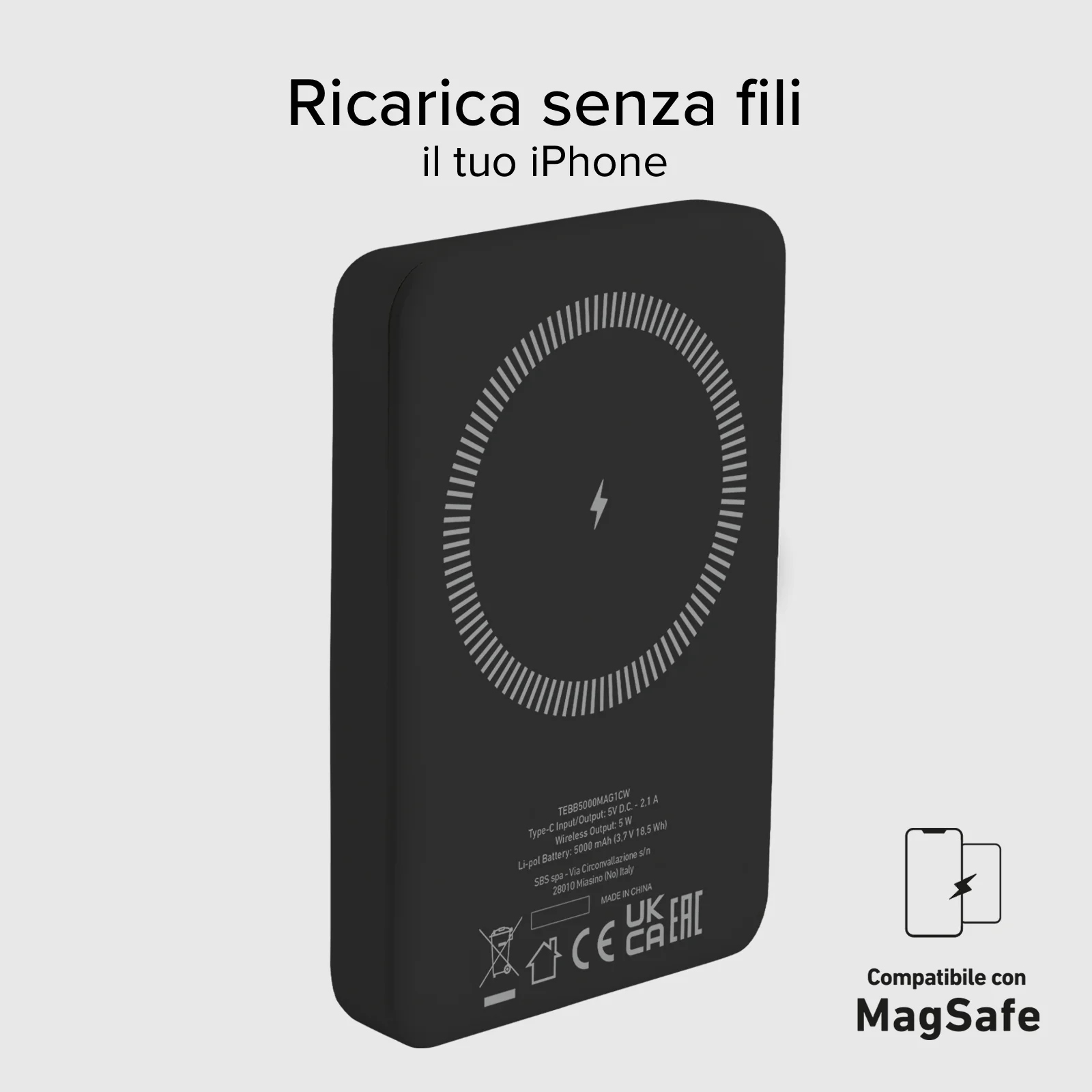 Power bank mag 5.000 mAh Wireless compatibile con iPhone con ricarica MagSafe - Image 6